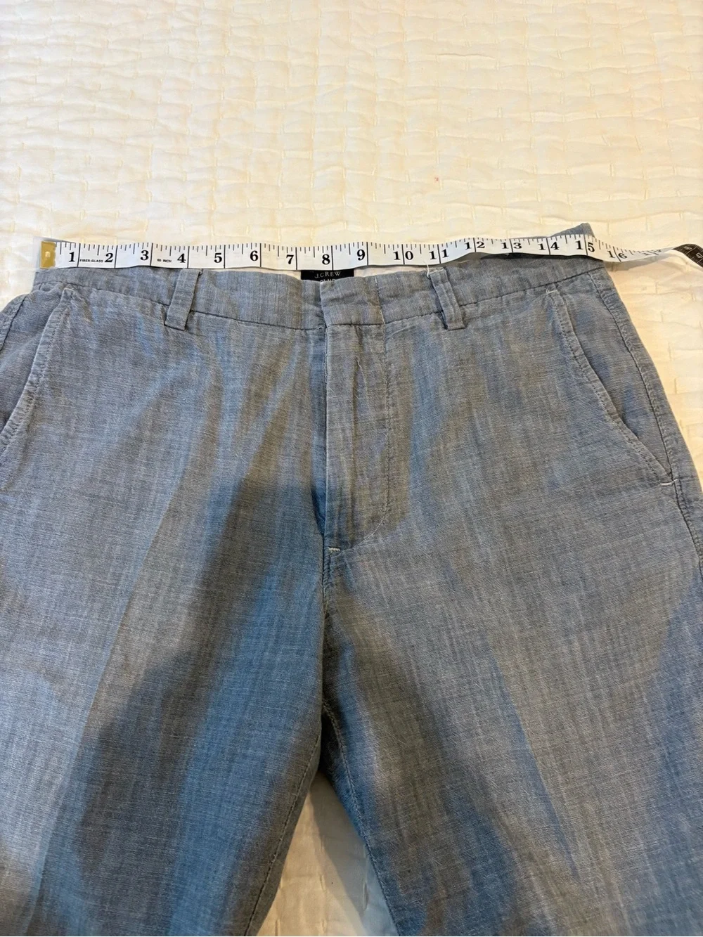 J.Crew Club Chambray Shorts Men’s 30  100% Cotton Flat Front 10.5” Inseam